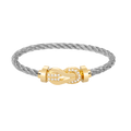 [LUXE JEWELRY]CHANCE LARGE 8 FIGURE BUCKLE HALF DIAMOND BRACELET GOLD