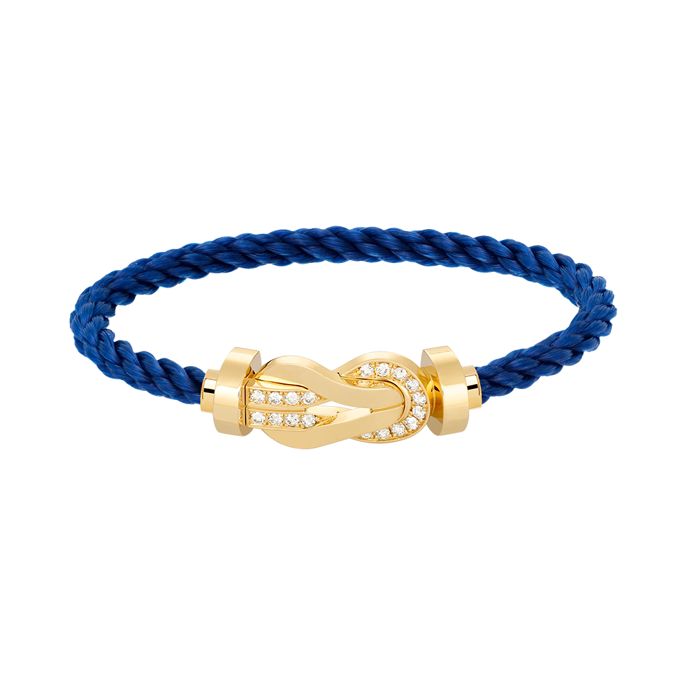[LUXE JEWELRY]CHANCE LARGE 8 FIGURE BUCKLE HALF DIAMOND BRACELET GOLD