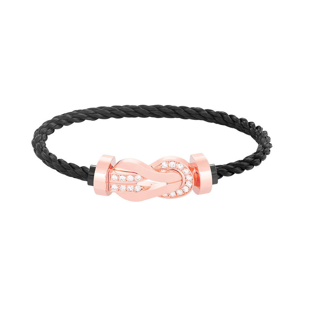 [LUXE JEWELRY]CHANCE LARGE 8 FIGURE BUCKLE HALF DIAMOND BRACELET ROSE GOLD