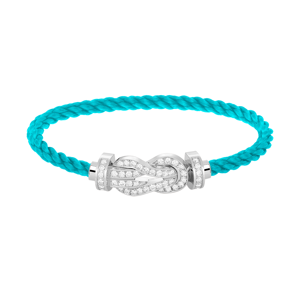 [LUXE JEWELRY]CHANCE LARGE 8 FIGURE BUCKLE FULL DIAMOND BRACELET SILVER