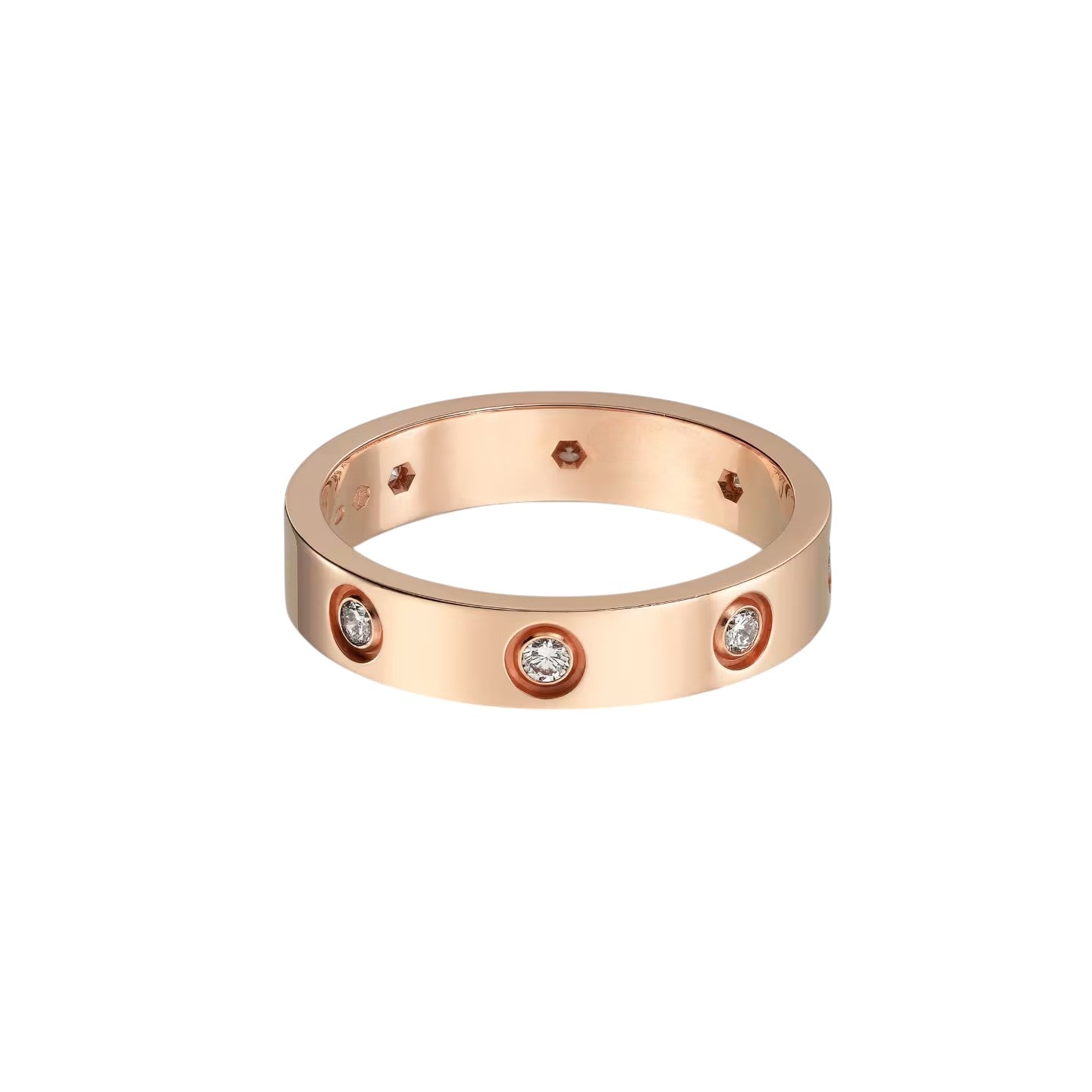 [LUXE JEWELRY] LOVE 4MM 8 DIAMOND RING