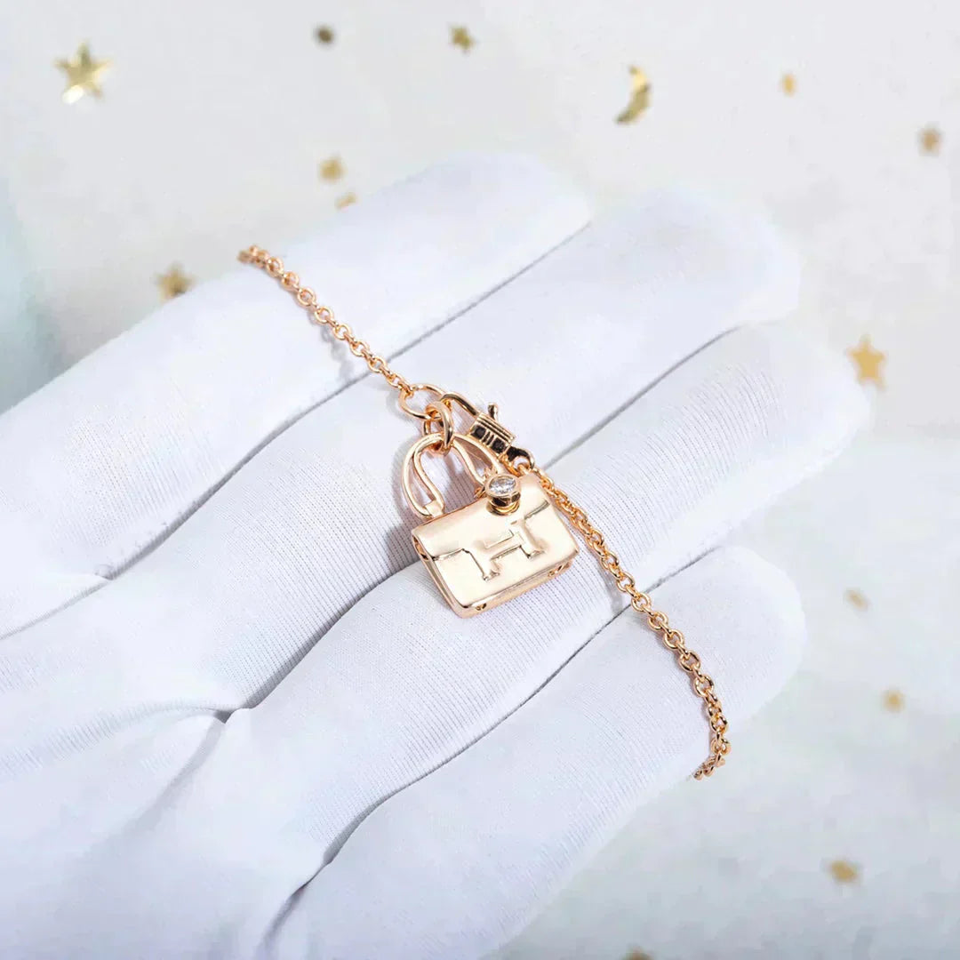 [LUXE JEWELRY]AMULETTE PEDANT ROSE GOLD NECKLACE