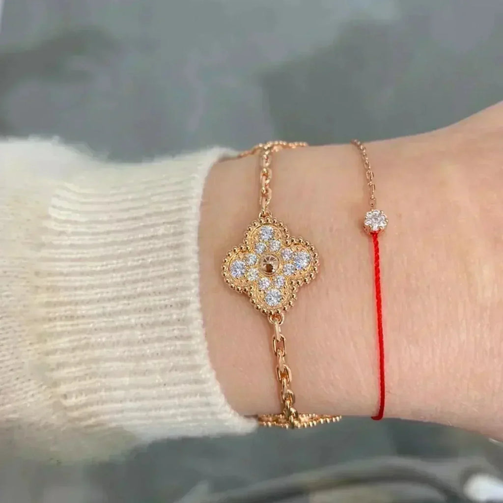 [LUXE JEWELRY] CLOVER 5 MOTIF FULL DIAMOND BRACELET COLLECTION