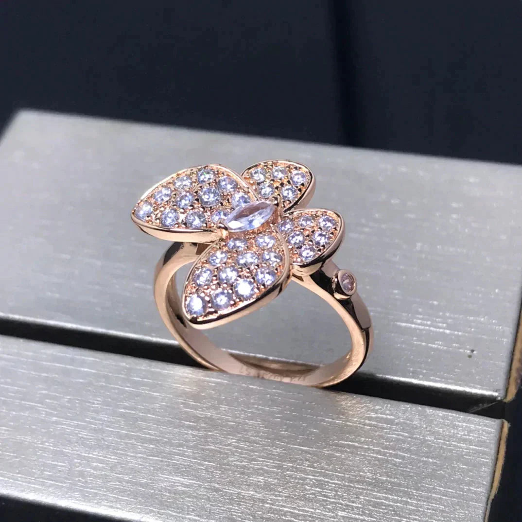 [LUXE JEWELRY]BUTTERFLY PINK GOLD DIAMOND RING