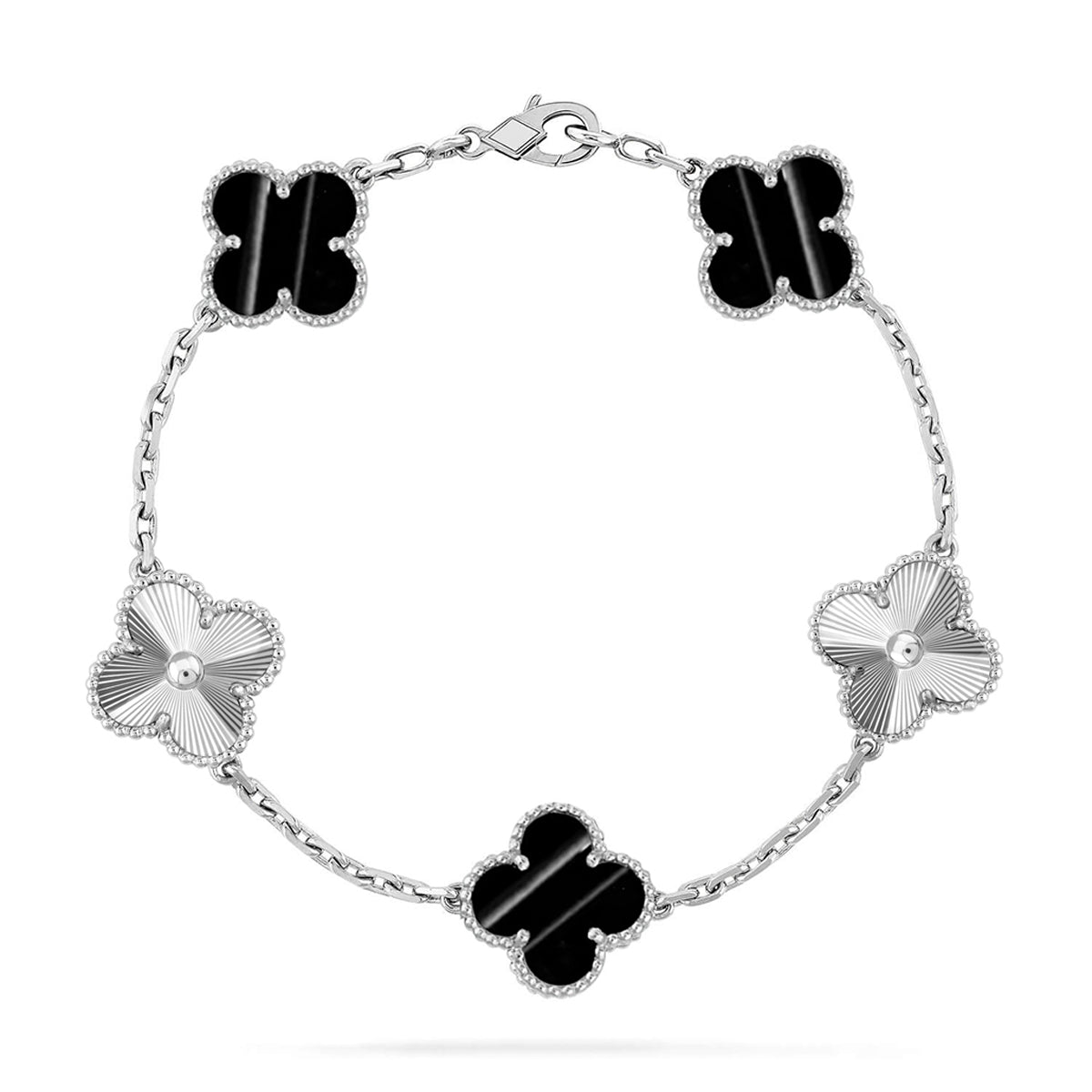 [LUXE JEWELRY] CLOVER 5 MOTIF PULSAR STONE BRACELET COLLECTION