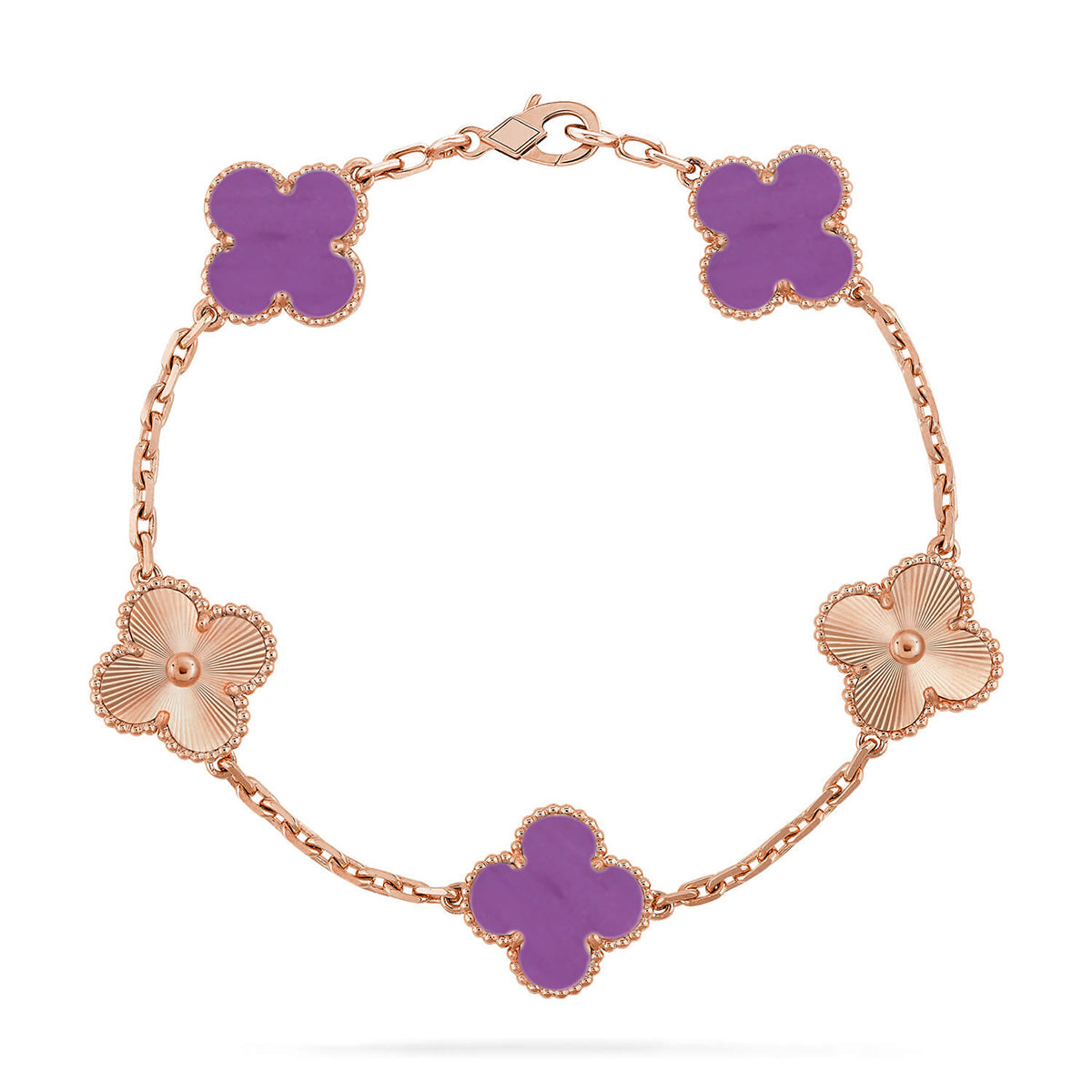 [LUXE JEWELRY] CLOVER 5 MOTIF VIOLET BRACELET COLLECTION
