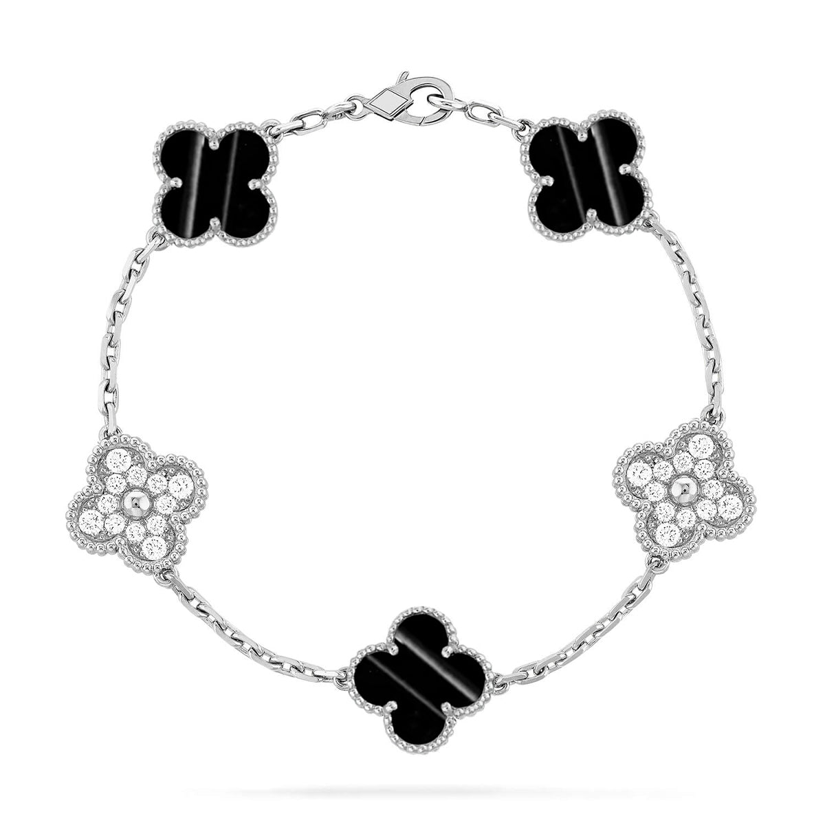 [LUXE JEWELRY] CLOVER 5 MOTIF PULSAR STONE BRACELET COLLECTION