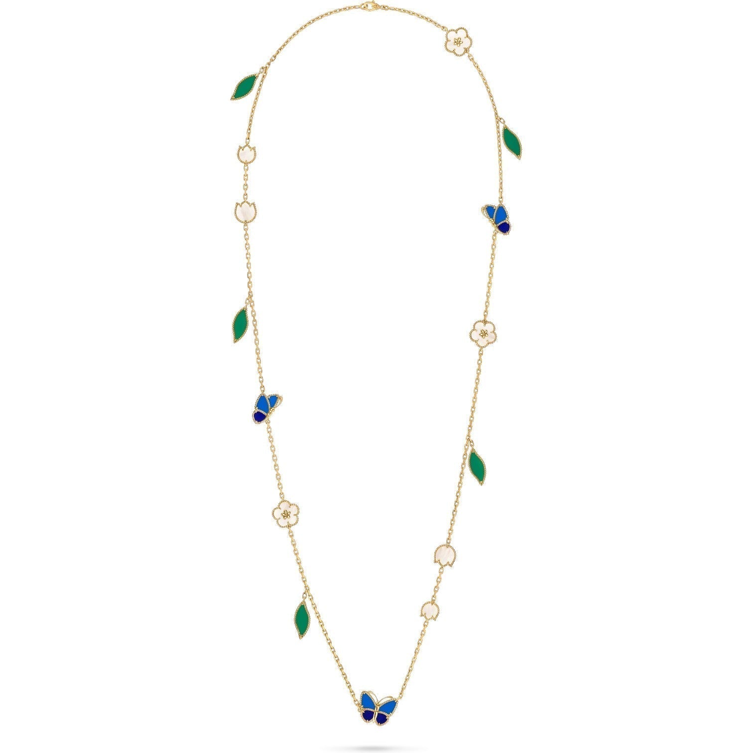 [LUXE JEWELRY] LUCKY SPRING BUTTERFLY 15 FLOWER NECKLACE