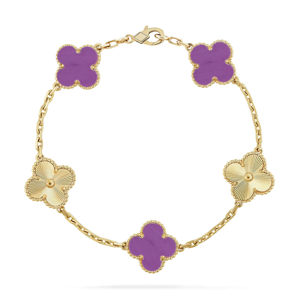 [LUXE JEWELRY] CLOVER 5 MOTIF VIOLET BRACELET COLLECTION