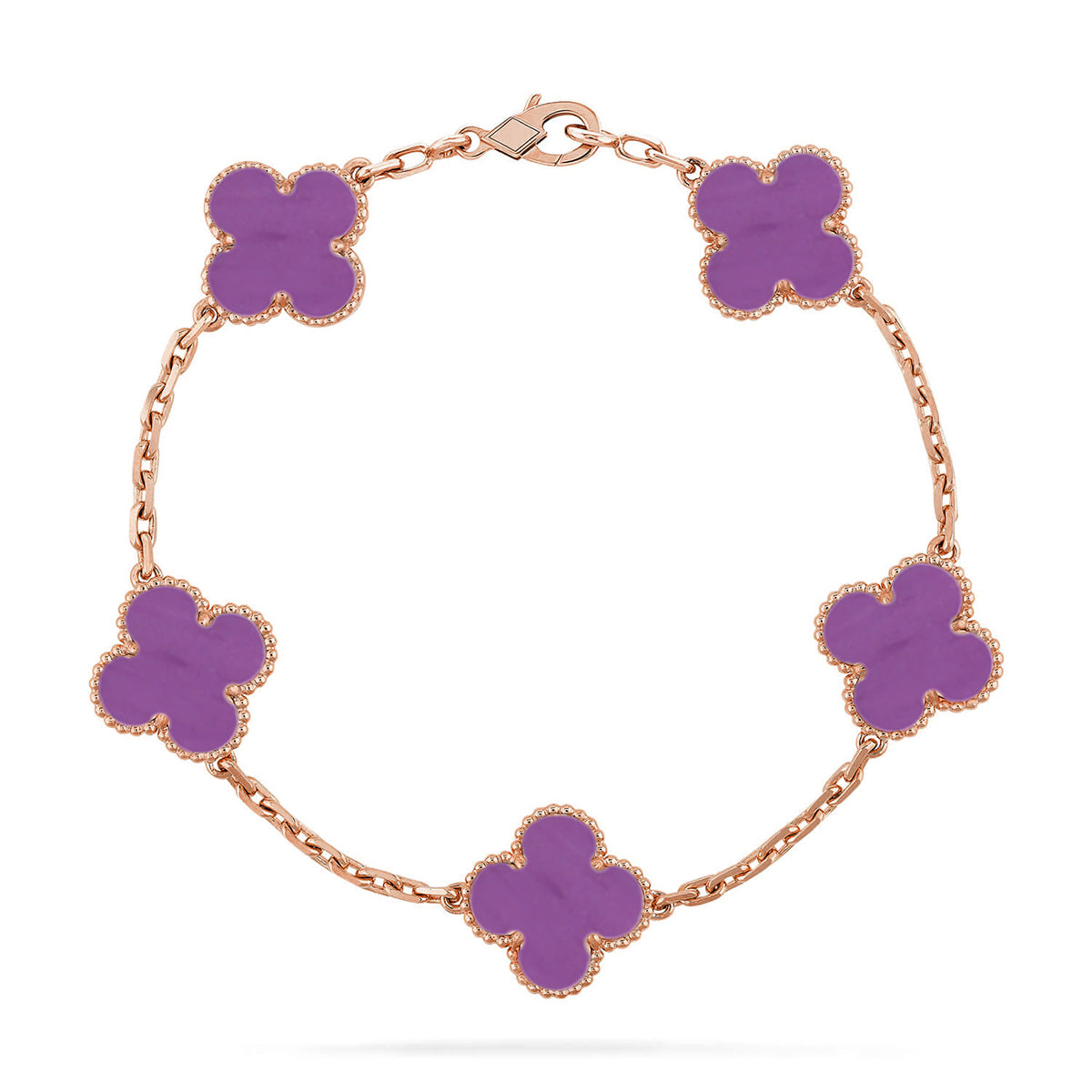 [LUXE JEWELRY] CLOVER 5 MOTIF VIOLET BRACELET COLLECTION