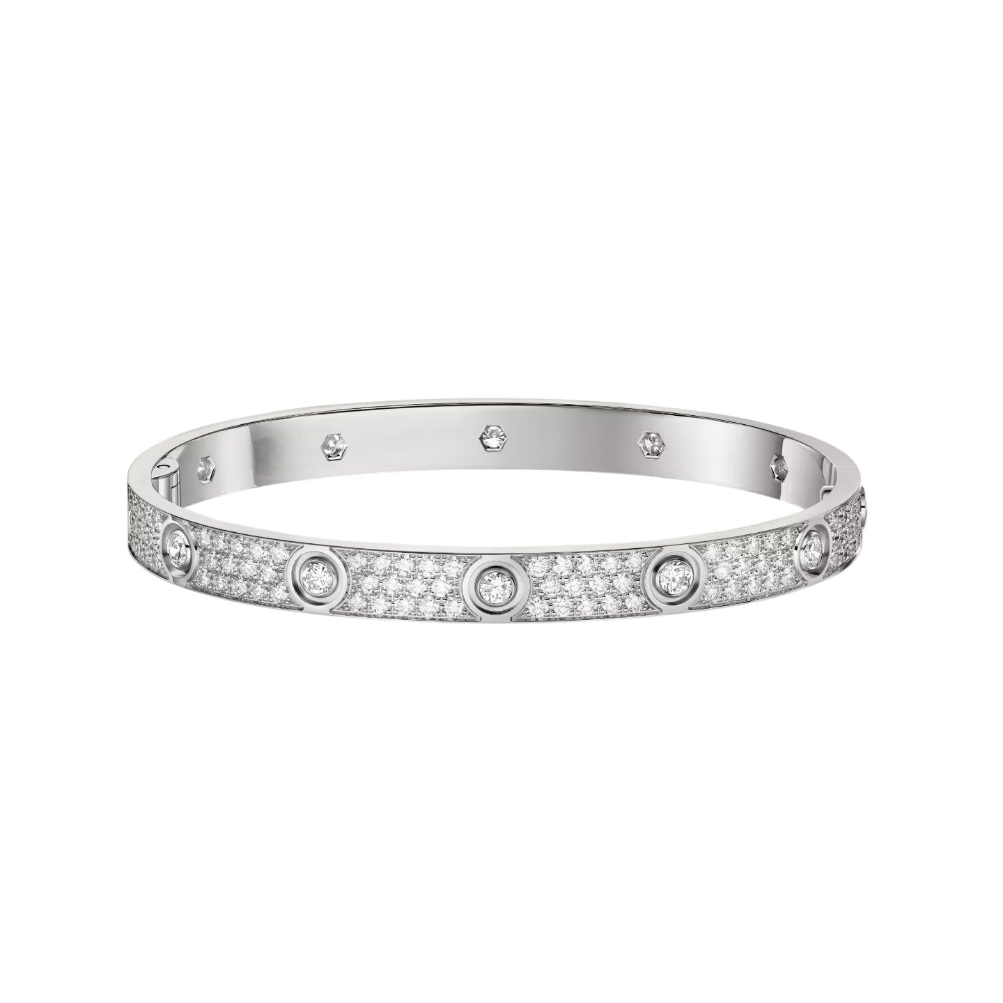 [LUXE JEWELRY] LOVE BRACELET 6.1MM DIAMOND-PAVED 10 BIG DIAMONDS