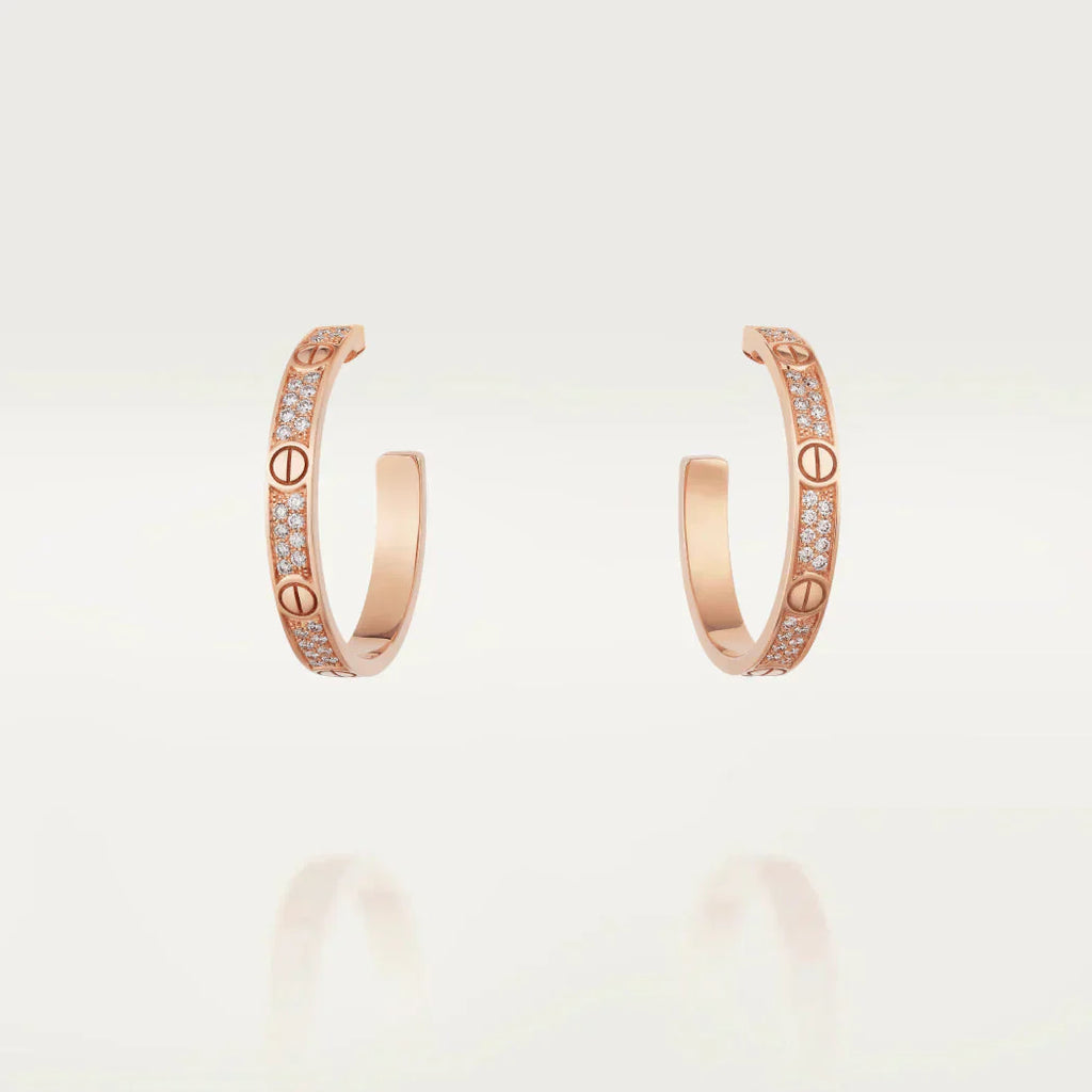 [LUXE JEWELRY] LOVE EARRINGS 3.6MM DIAMOND PAVED