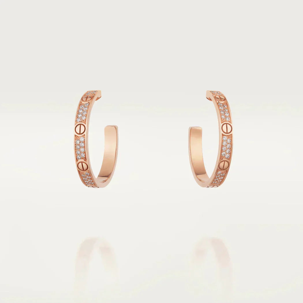 [LUXE JEWELRY] LOVE EARRINGS 3.6MM DIAMOND PAVED