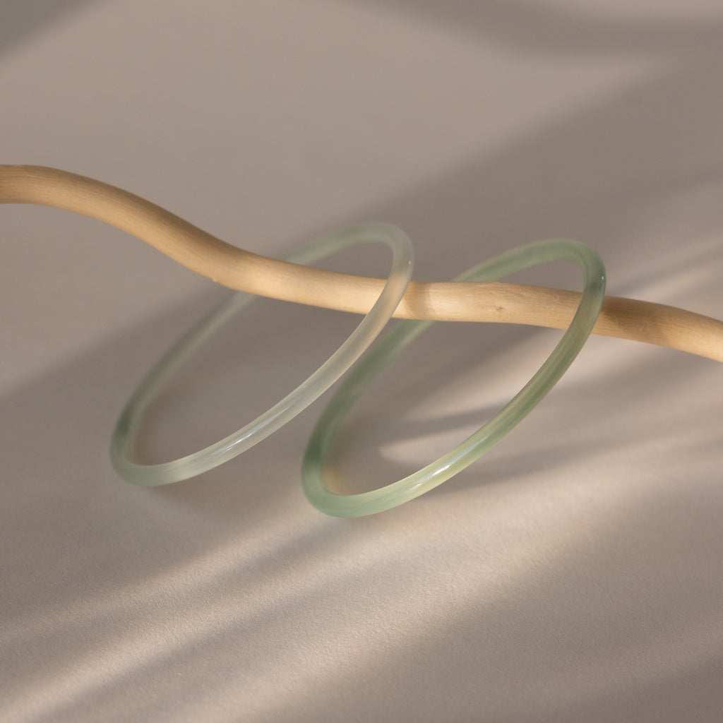 Thin Jade Bangle Set
