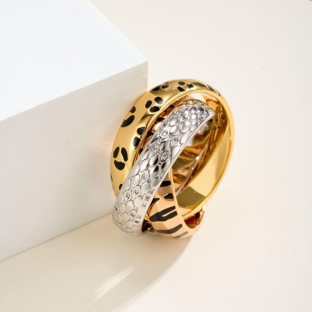 [LUXE JEWELRY] TRINITY  RING LEOPARD PRINT