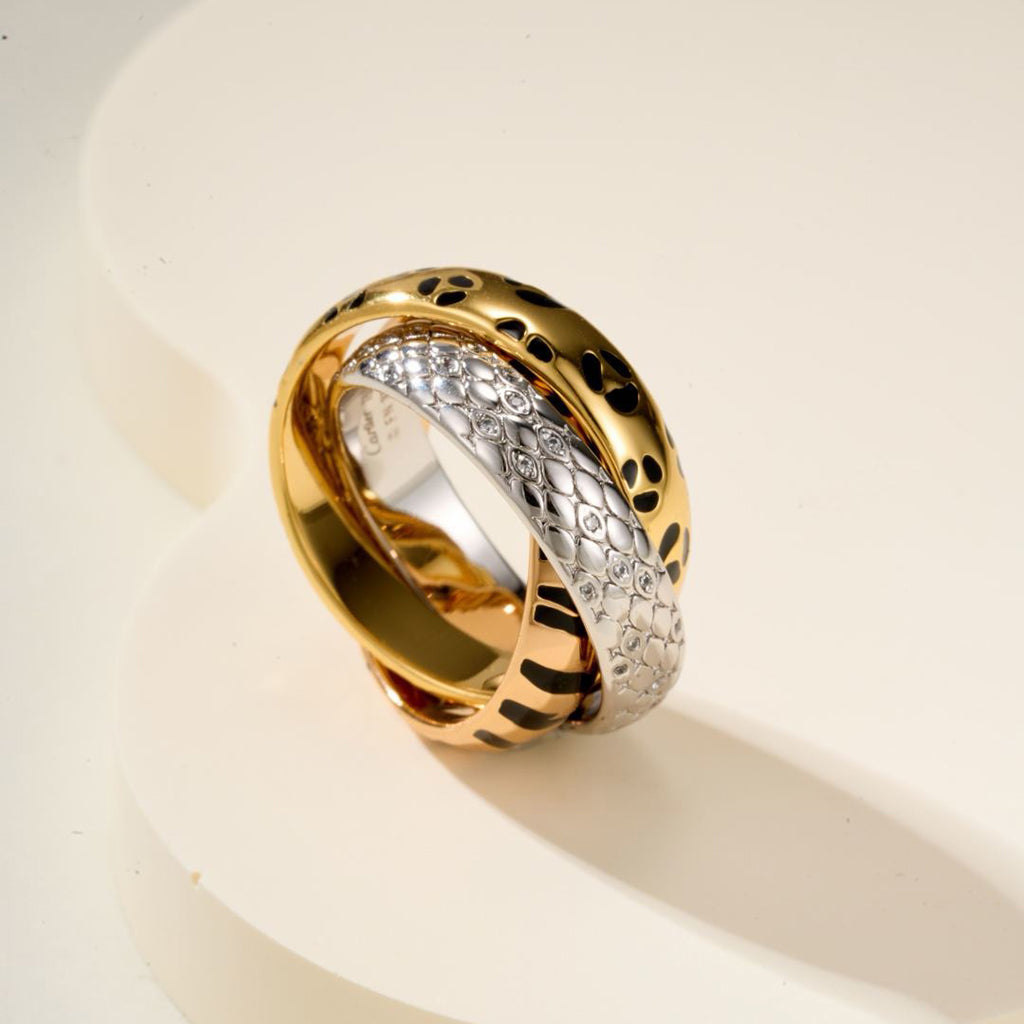 [LUXE JEWELRY] TRINITY  RING LEOPARD PRINT