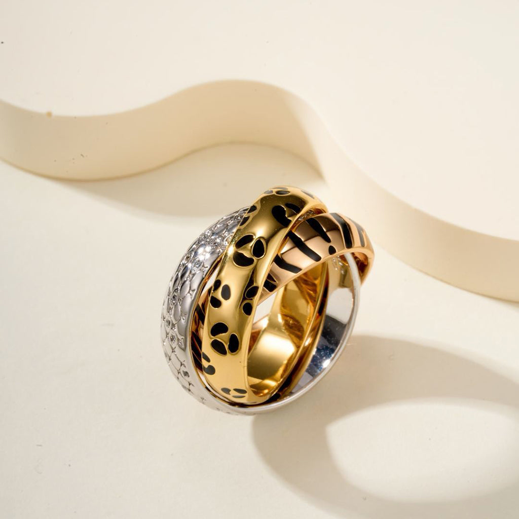[LUXE JEWELRY] TRINITY  RING LEOPARD PRINT