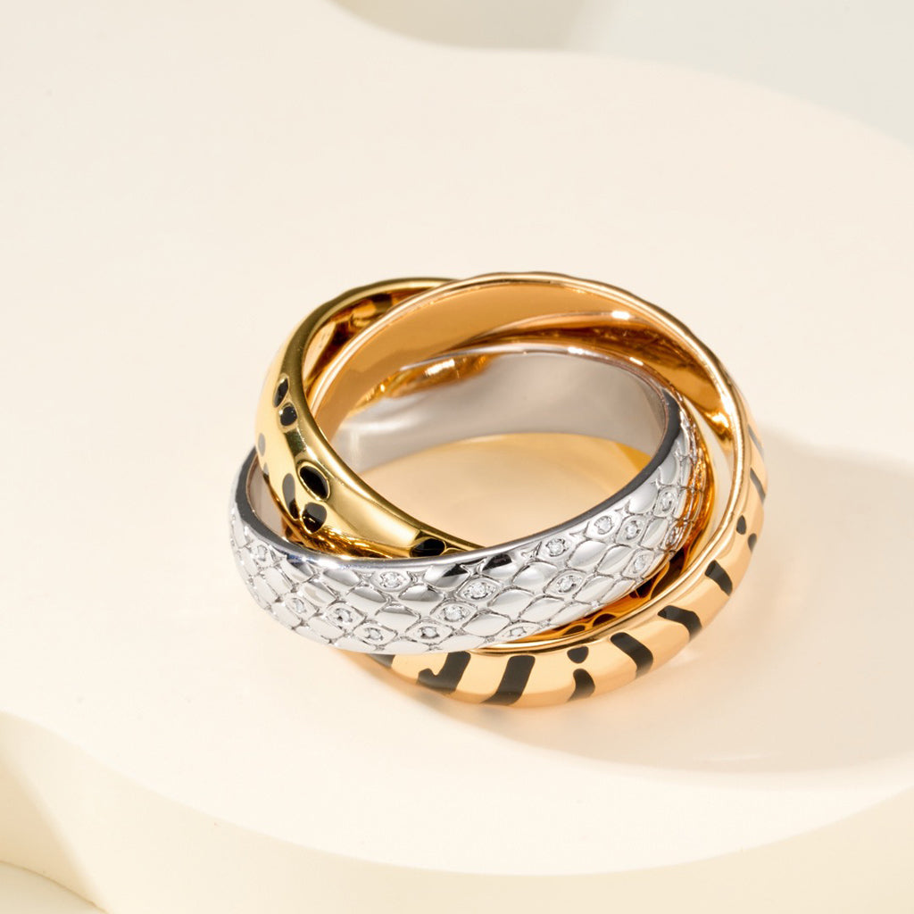 [LUXE JEWELRY] TRINITY  RING LEOPARD PRINT