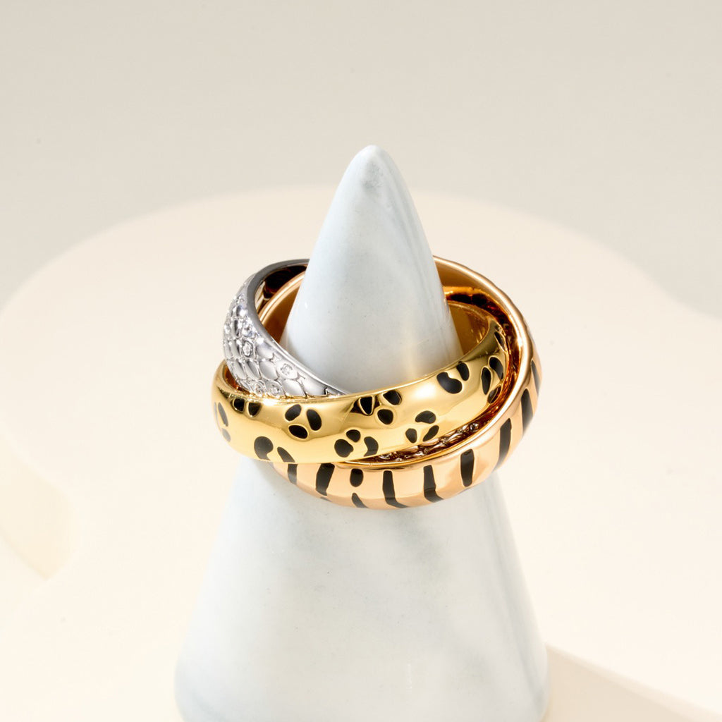 [LUXE JEWELRY] TRINITY  RING LEOPARD PRINT