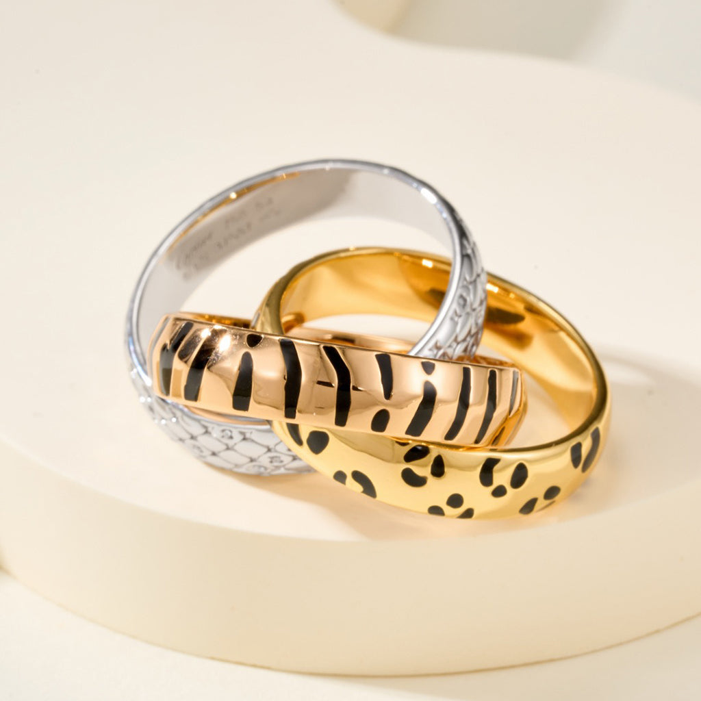 [LUXE JEWELRY] TRINITY  RING LEOPARD PRINT