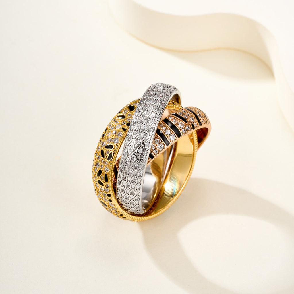[LUXE JEWELRY] TRINITY  RING LEOPARD PRINT
