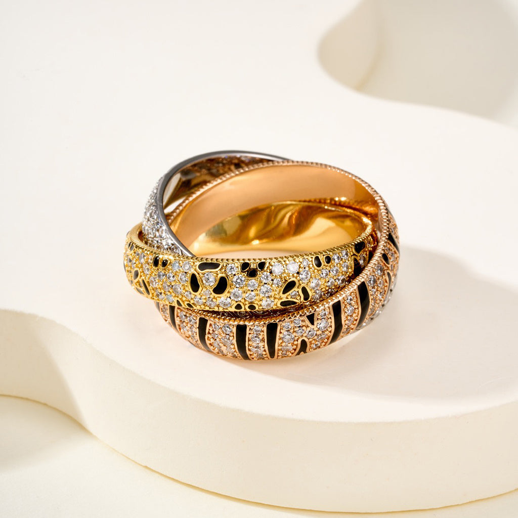 [LUXE JEWELRY] TRINITY  RING LEOPARD PRINT