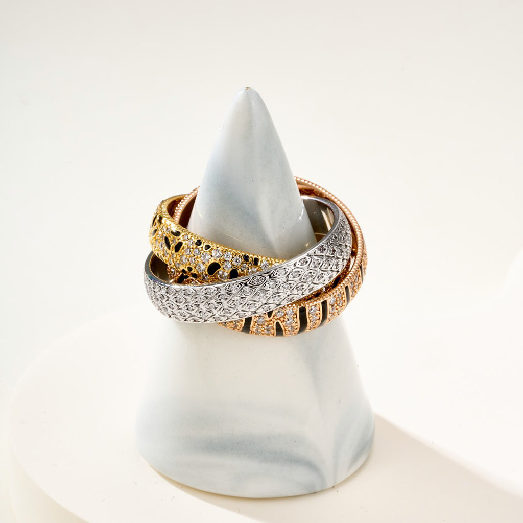 [LUXE JEWELRY] TRINITY  RING LEOPARD PRINT