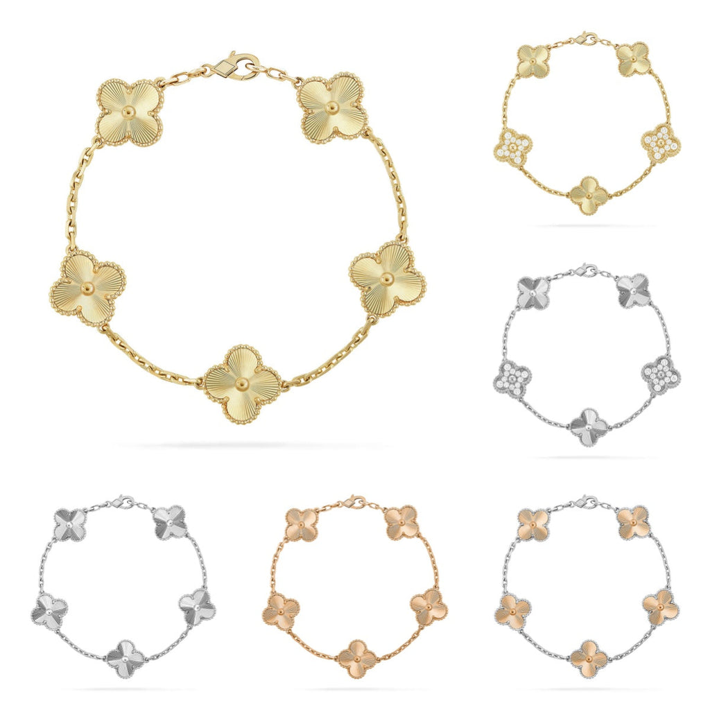 [LUXE JEWELRY] CLOVER 5 MOTIF LASER BRACELET COLLECTION