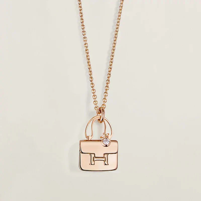 [LUXE JEWELRY]AMULETTE PEDANT ROSE GOLD NECKLACE