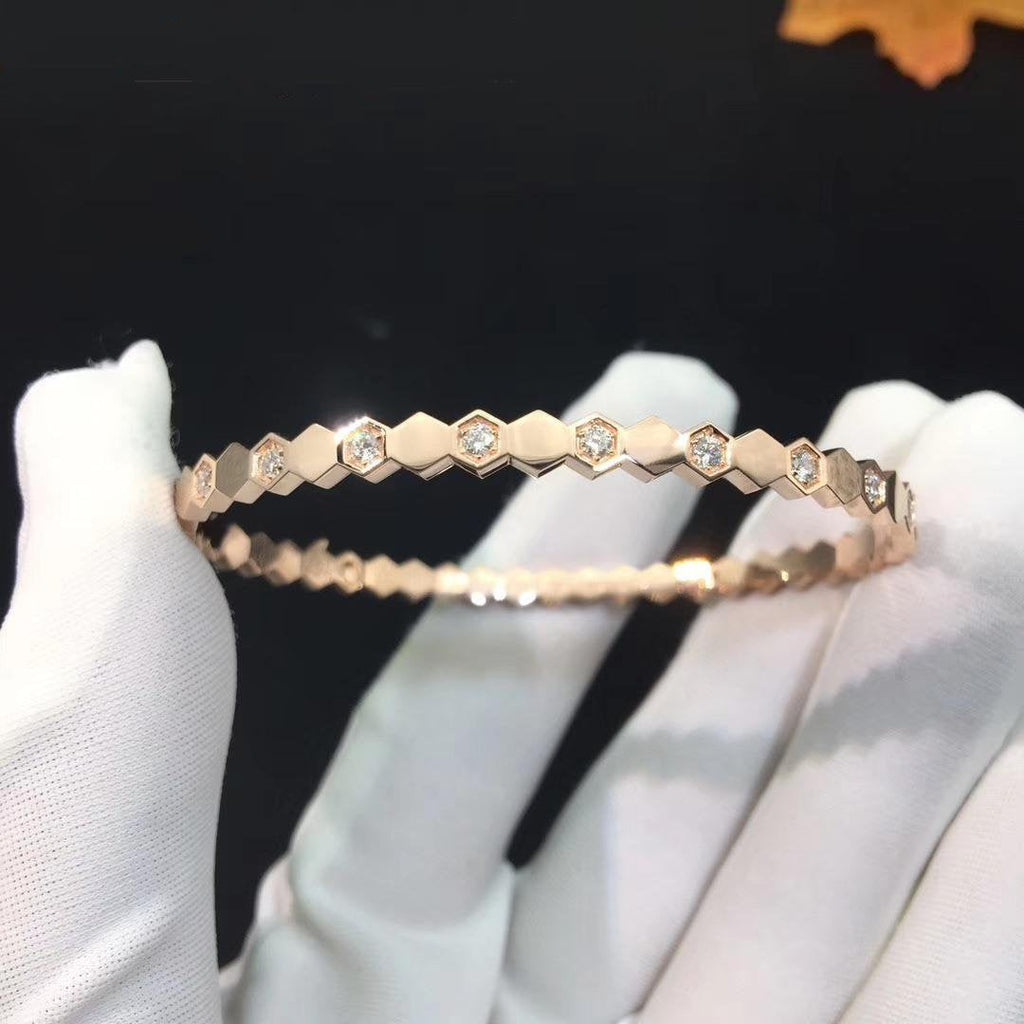 [LUXE JEWELRY]BEE LOVE PINK GOLD DIAMOND BRACELET