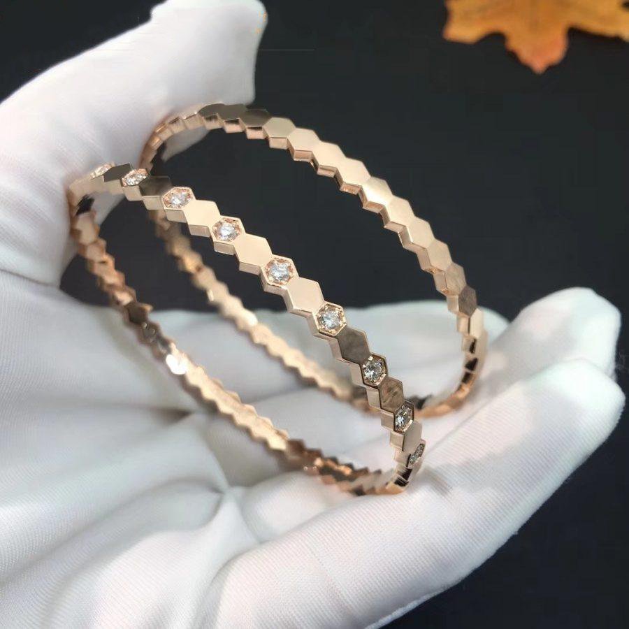 [LUXE JEWELRY]BEE LOVE PINK GOLD DIAMOND BRACELET