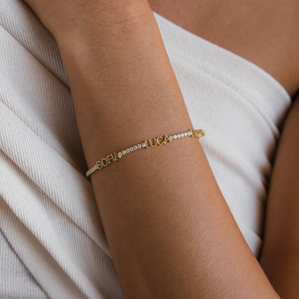 Multiple Name Tennis Bracelet