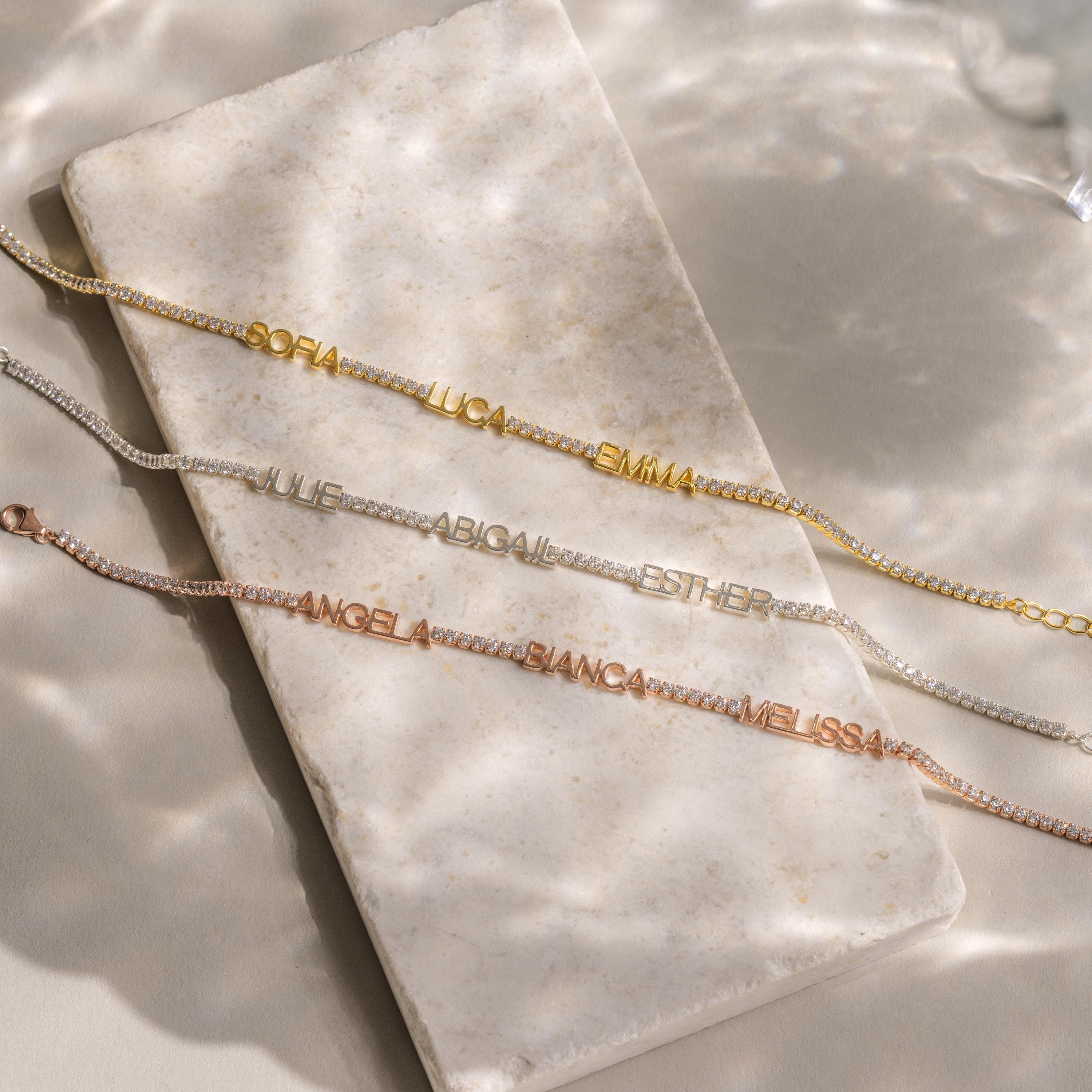 Multiple Name Tennis Bracelet