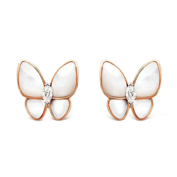 [LUXE JEWELRY]BUTTERFLY MOP DIAMOND EARRINGS
