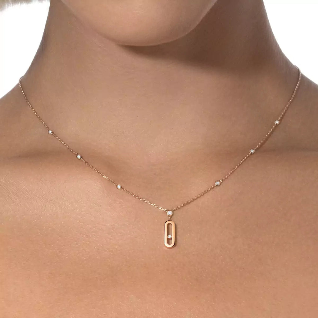 [LUXE JEWELRY] Move Uno Gold Diamond Long Necklace