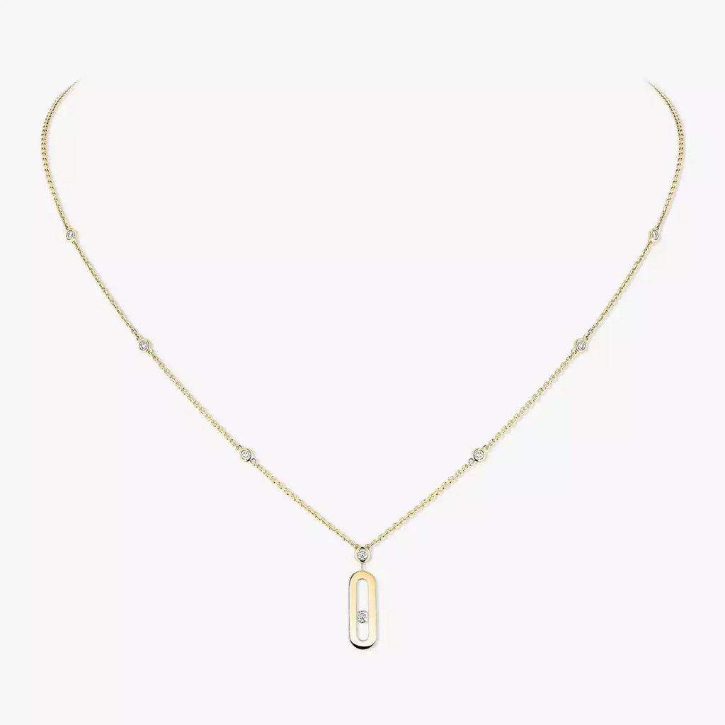 [LUXE JEWELRY] Move Uno Gold Diamond Long Necklace