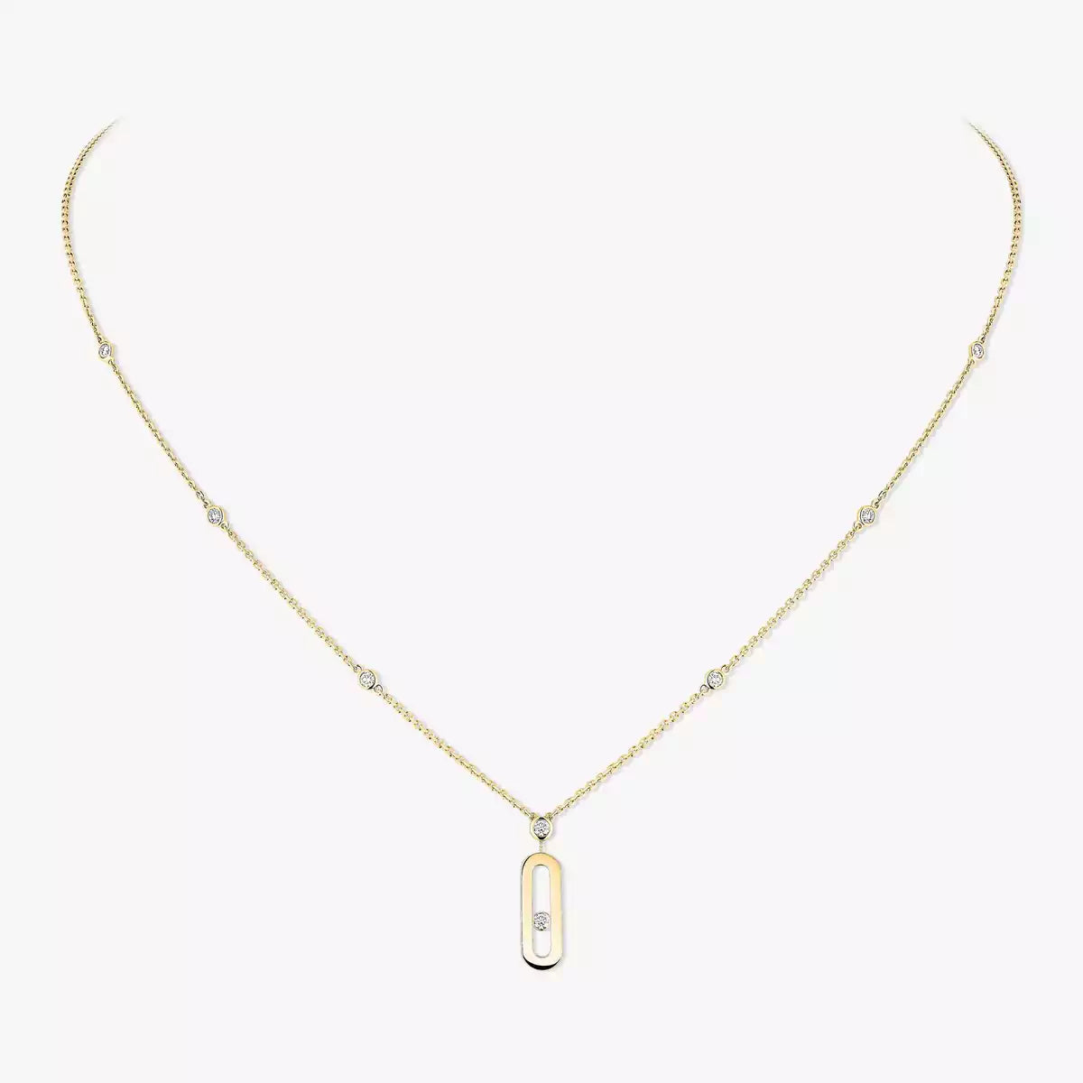[LUXE JEWELRY] Move Uno Gold Diamond Long Necklace