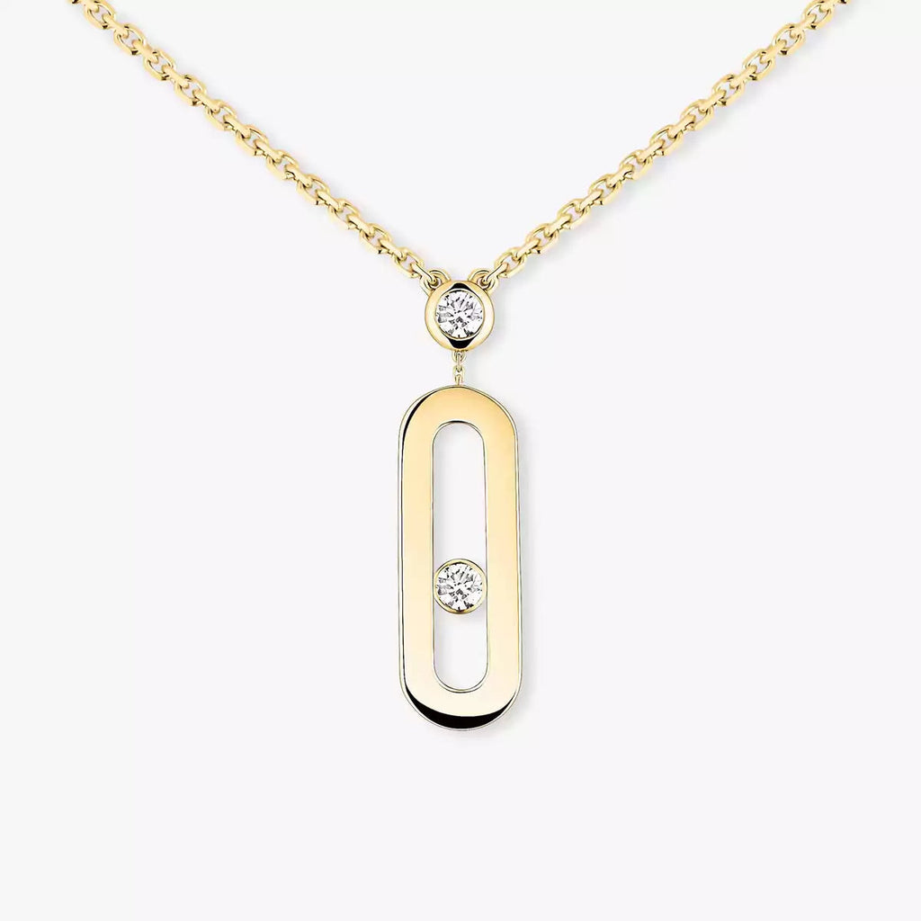 [LUXE JEWELRY] Move Uno Gold Diamond Long Necklace