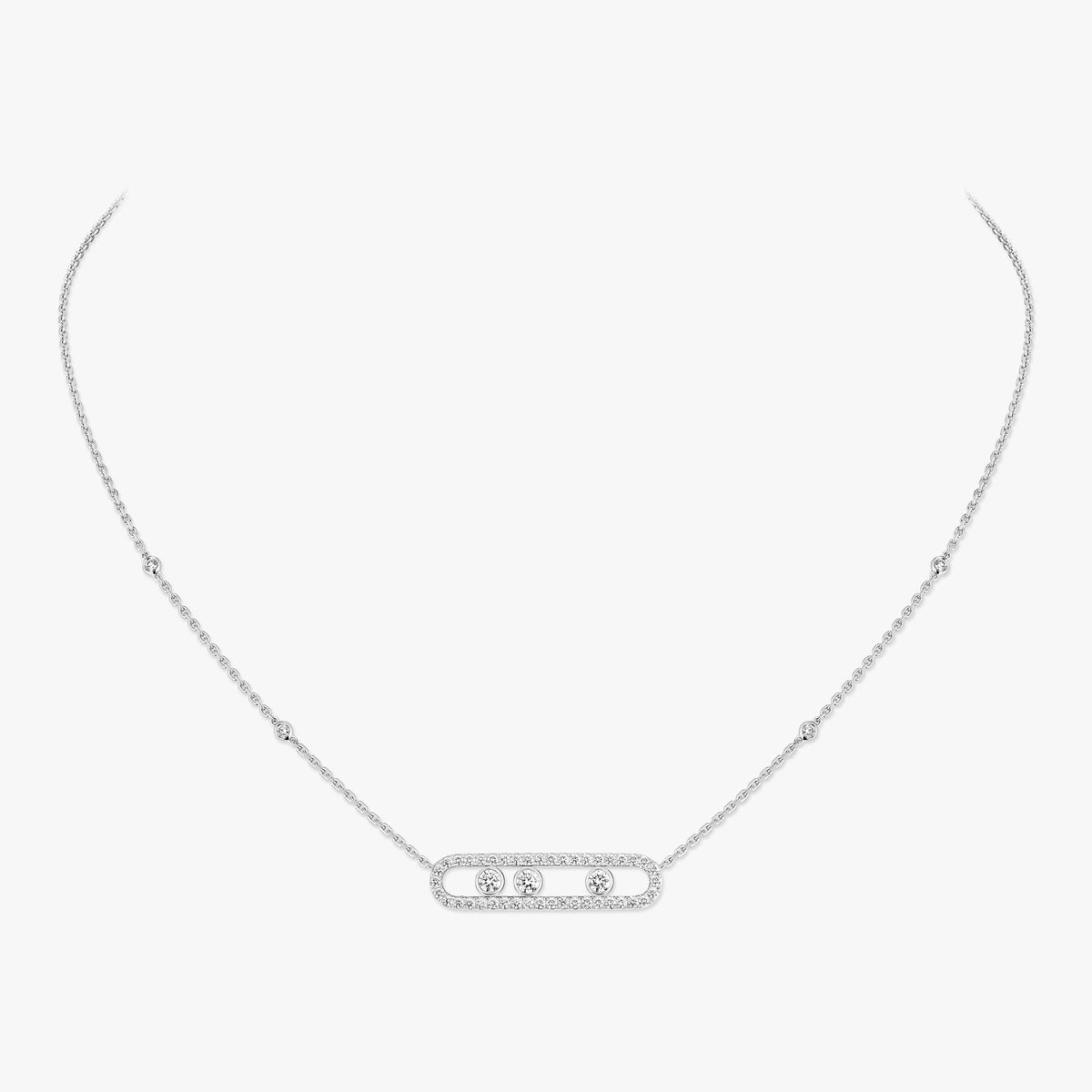 [LUXE JEWELRY] Move Pave_ Rose Gold Diamond Necklace