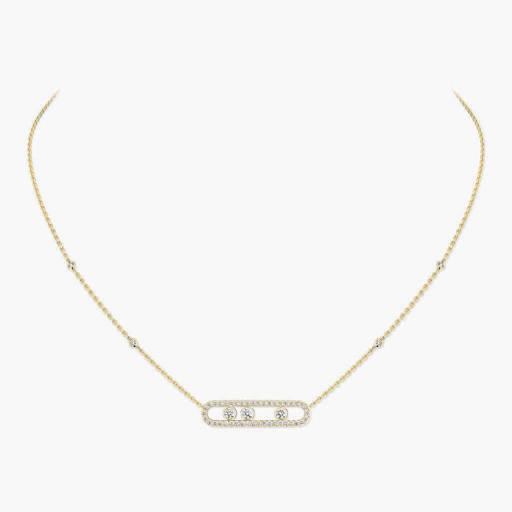 [LUXE JEWELRY] Move Pave_ Rose Gold Diamond Necklace