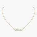 [LUXE JEWELRY] Move Pave_ Rose Gold Diamond Necklace