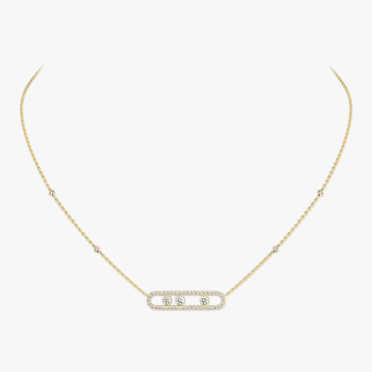[LUXE JEWELRY] Move Pave_ Rose Gold Diamond Necklace